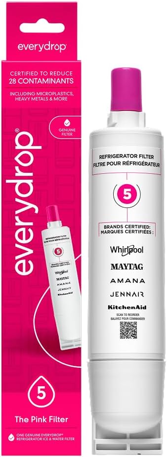 Everydrop by Whirlpool Ice & Water Refrigerator Filter 5, Pink