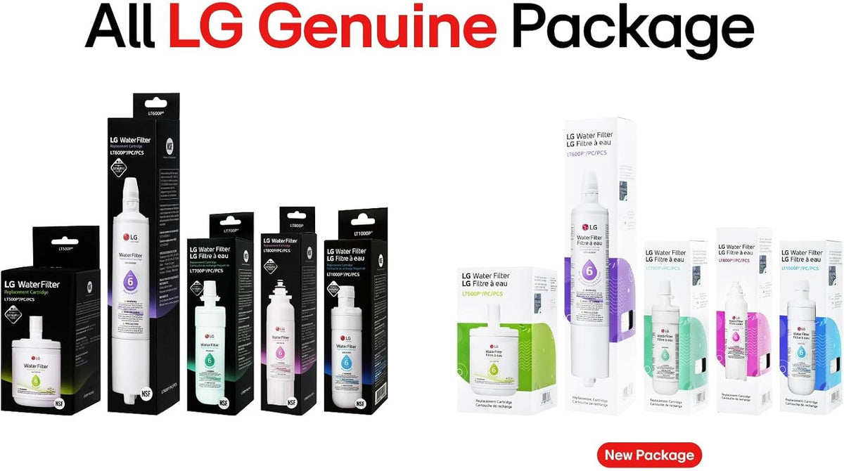 LG LT800P- 6 Month / 200 Gallon Capacity Replacement Refrigerator Water Filter (NSF42 and NSF53) ADQ73613401, ADQ73613408, or ADQ75795104, White