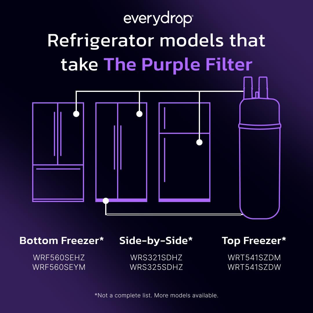 Everydrop by Whirlpool Ice & Water Refrigerator Filter 1, Purple