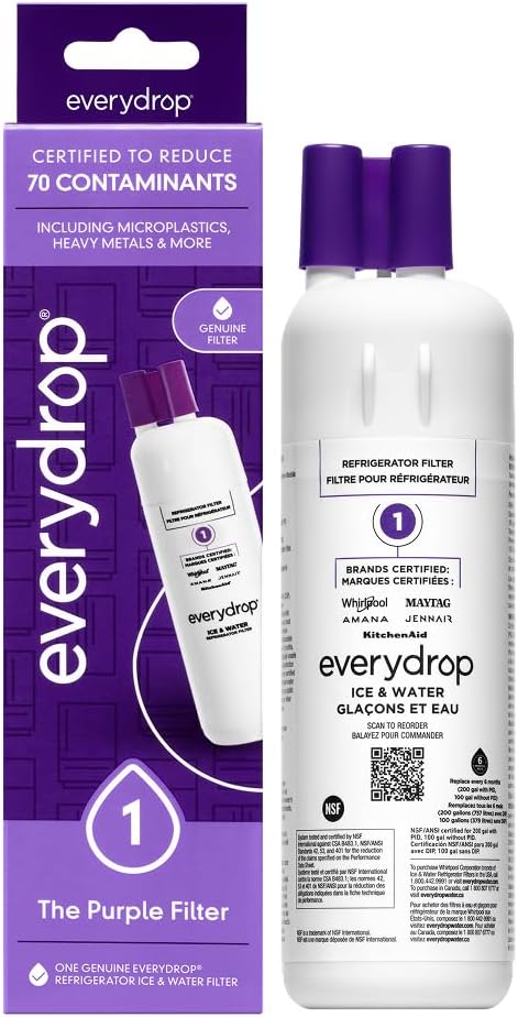 Everydrop by Whirlpool Ice & Water Refrigerator Filter 1, Purple