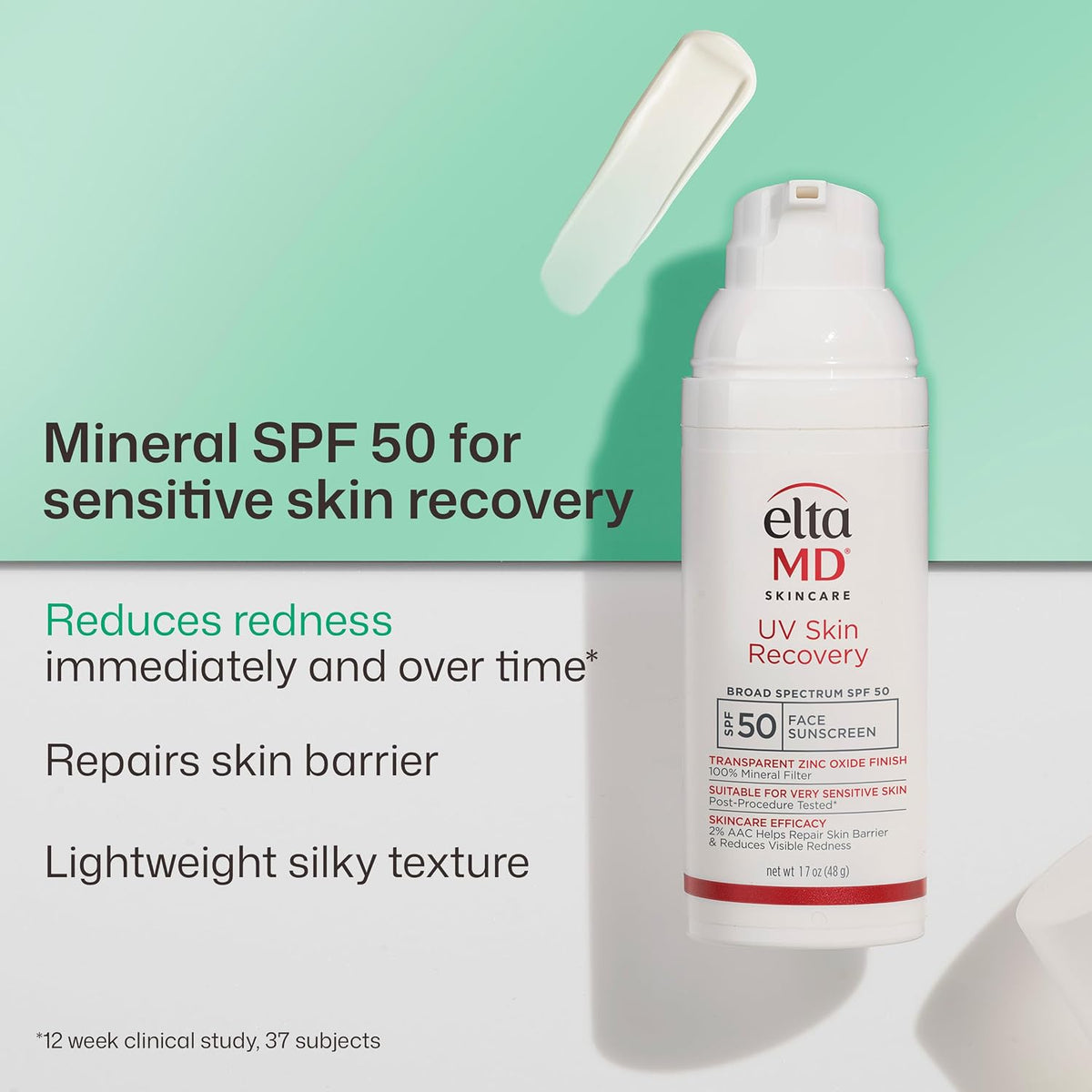EltaMD UV Skin Recovery 100% Mineral Face Sunscreen, SPF 50