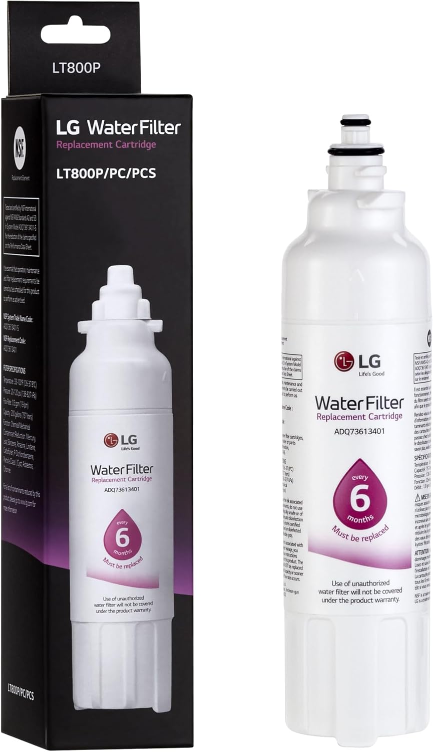 LG LT800P- 6 Month / 200 Gallon Capacity Replacement Refrigerator Water Filter (NSF42 and NSF53) ADQ73613401, ADQ73613408, or ADQ75795104, White