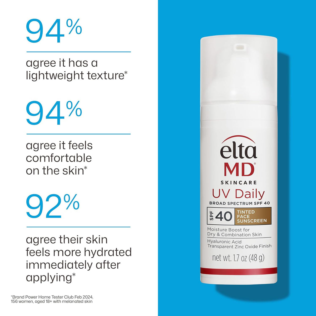 EltaMD UV Daily Face Sunscreen Moisturizer, Zinc Oxide, SPF 40 and SPF 50