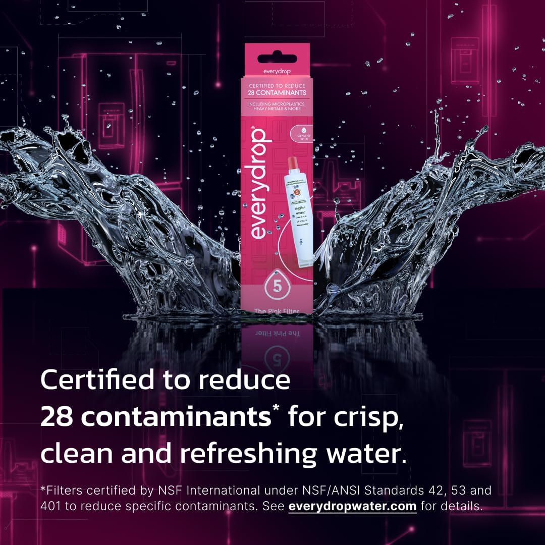 Everydrop by Whirlpool Ice & Water Refrigerator Filter 5, Pink
