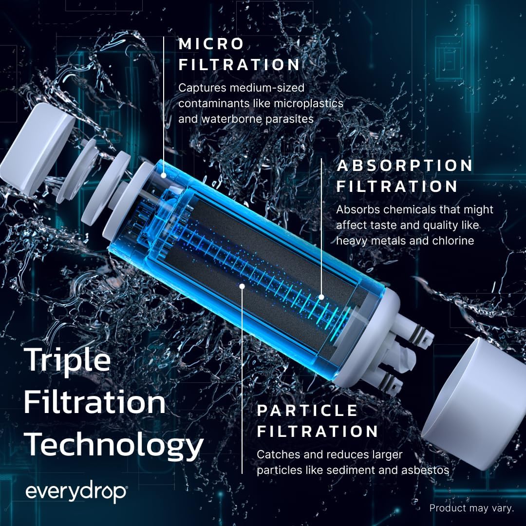 Everydrop by Whirlpool Ice & Water Refrigerator Filter 3, Aqua