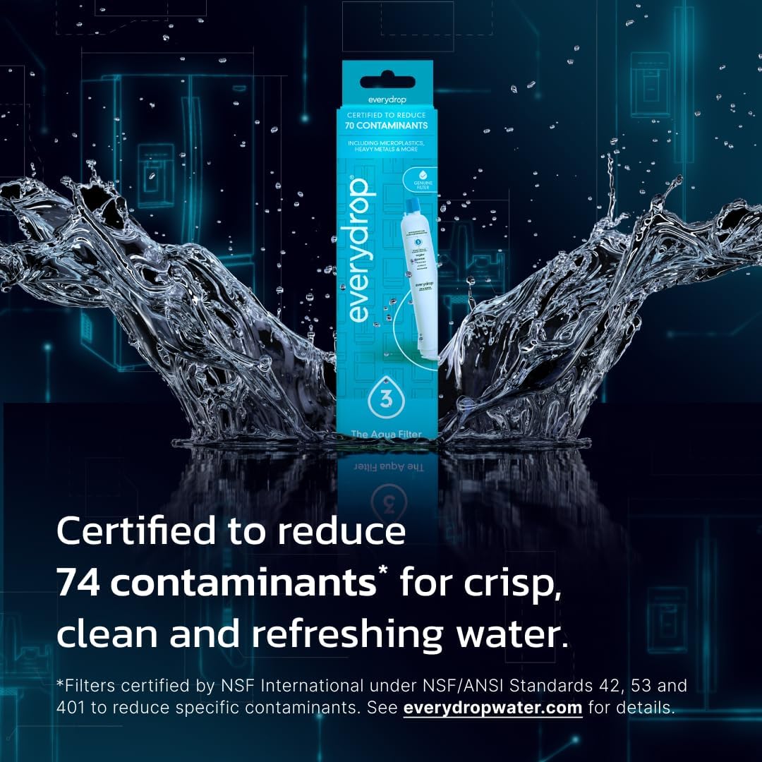 Everydrop by Whirlpool Ice & Water Refrigerator Filter 3, Aqua