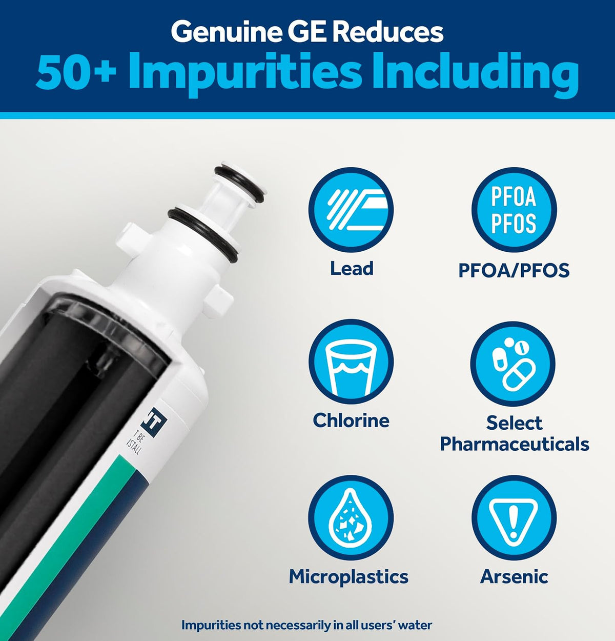 GE RPWFE™ Refrigerator Water Filter, Genuine Filter, Guaranteed Fit, 1-pack