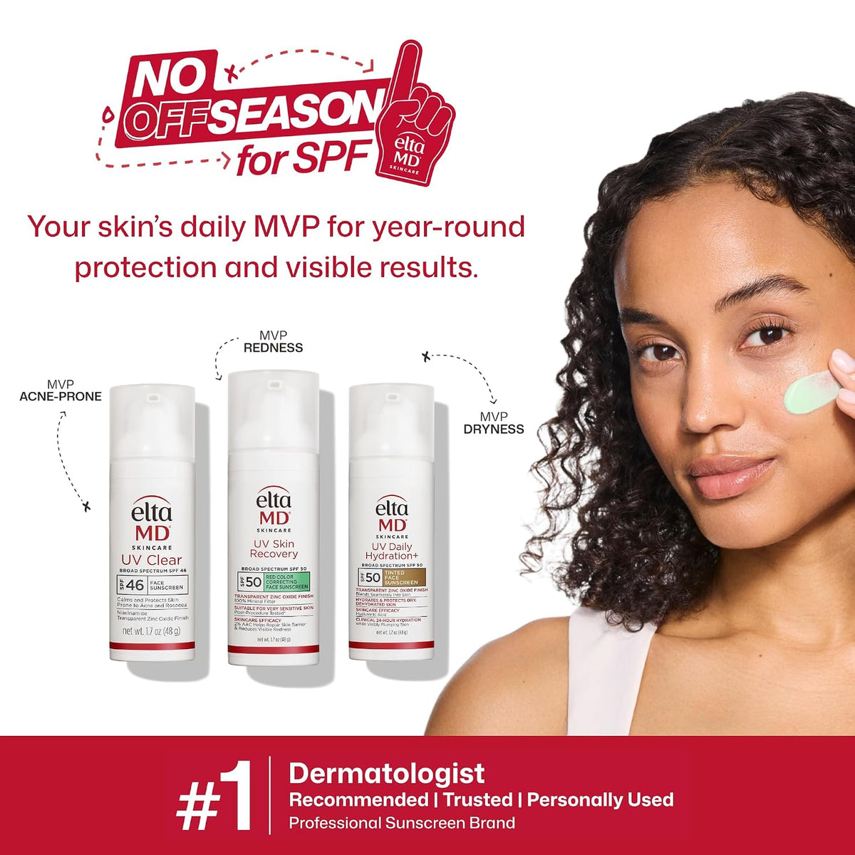 EltaMD UV Daily Face Sunscreen Moisturizer, Zinc Oxide, SPF 40 and SPF 50